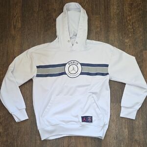 Jordan White and Gray Kids Hoodie with Paris Logo